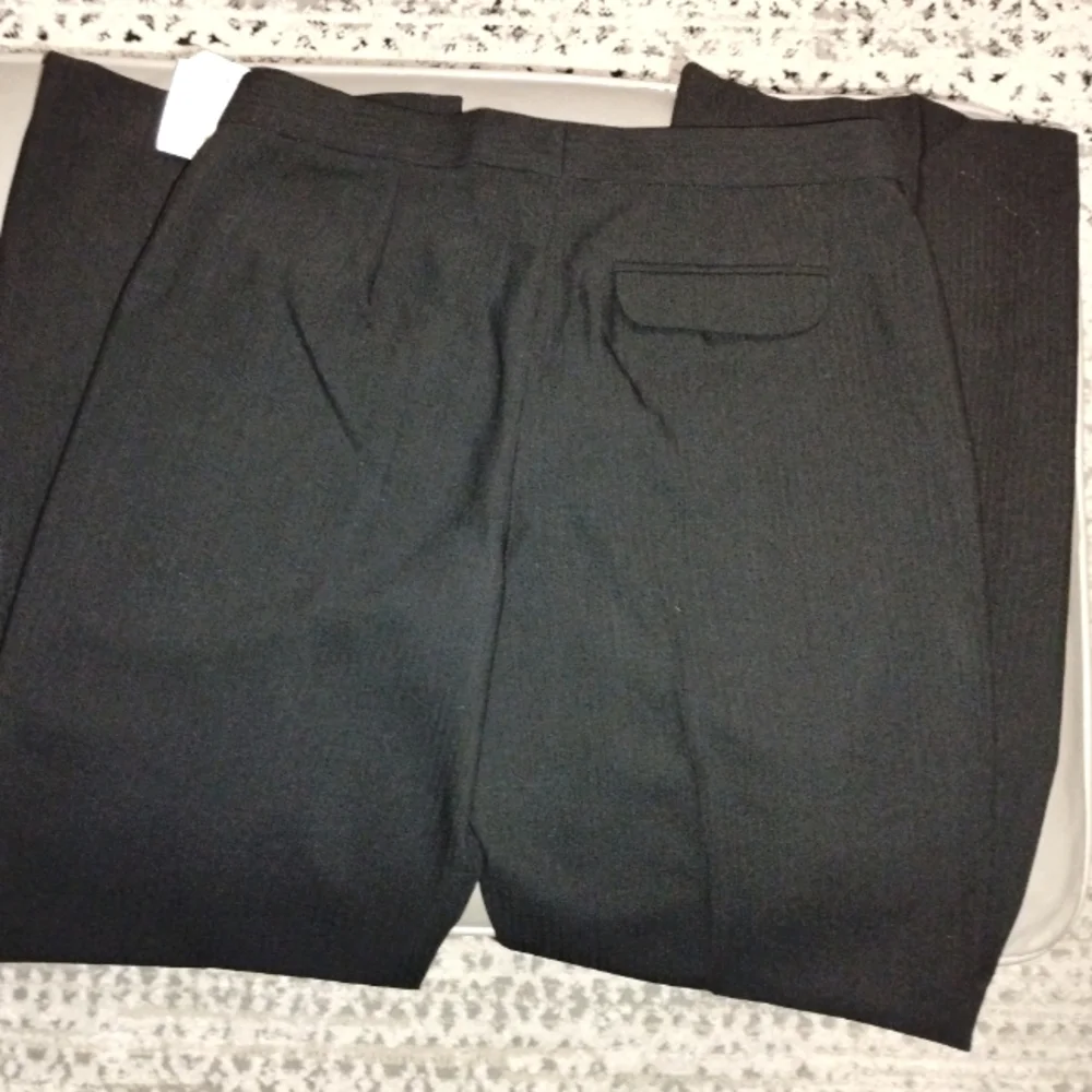 J. Crew Black Tonal Striped Wool Straight Leg Pants Sz 6 NWT